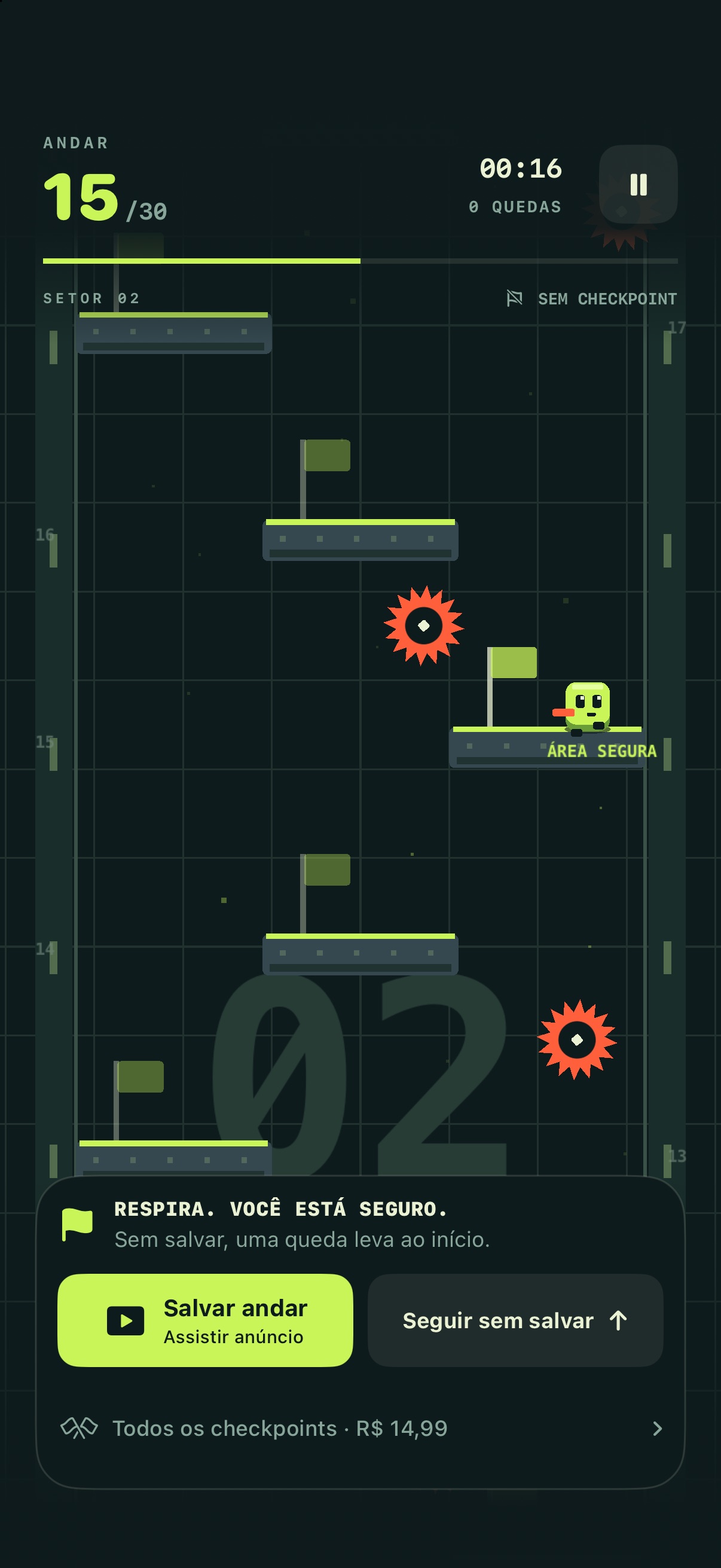 Floor 15, a flag and two saws